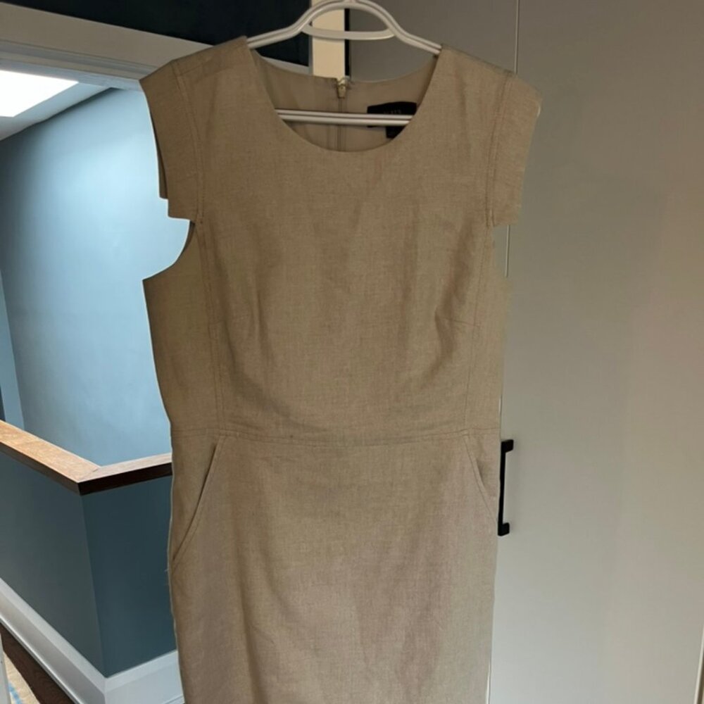 J.Crew Tan-Beige Suit Sheath Dress – Size 12 Professional Workwear